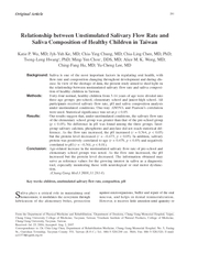 Saliva Composition of Healthy Children in TaiwanKatie P. Wu, MD; Jyh-Y