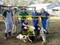 Teaching Veterinary Anaesthesia: