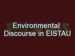 Environmental Discourse in EISTAU