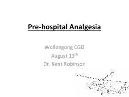Pre-hospital Analgesia