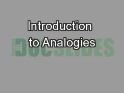 Introduction to Analogies