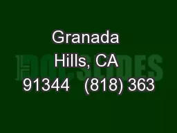 Granada Hills, CA 91344   (818) 363