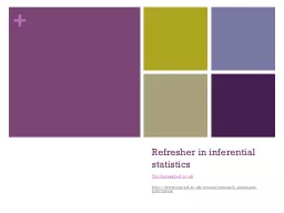 Refresher in inferential statistics