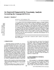An Improved Framework for Uncertainty Analysis: Accounting for Unsuspe