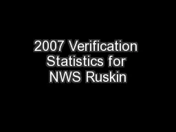 2007 Verification Statistics for NWS Ruskin
