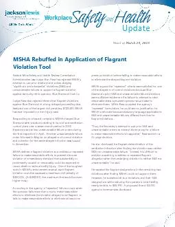 MSHA Rebuffed in Application of Flagrant