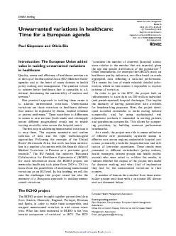 EHMAbriefingUnwarrantedvariationsinhealthcare:TimeforaEuropeanagendaPa