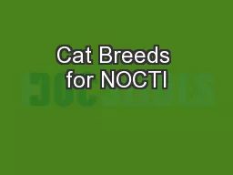 Cat Breeds for NOCTI