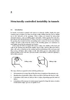 Structurally controlled instability in tunnels In tunnels excavated in