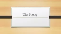 War Poetry