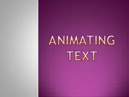 ANIMATING TEXT