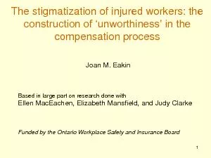The stigmatization of injured workers: the