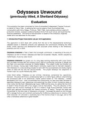 Odysseus Unwound (previously titled, A Shetland Odyssey) Evaluation 
.
