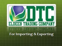 For Importing & Exporting
