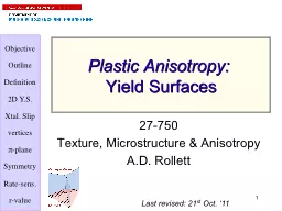 1 Plastic Anisotropy: