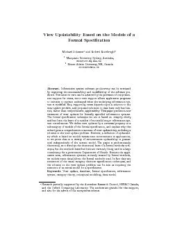 ViewUpdatabilityBasedontheModelsofaFormalSpeci