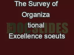 The Survey of Organiza tional Excellence soeuts