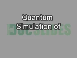 Quantum Simulation of