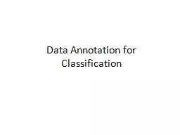 Data Annotation for Classification