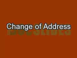 Change of Address