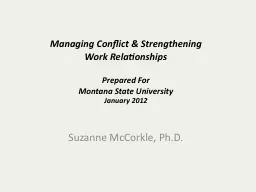 Managing Conflict & Strengthening Work Relationships