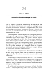 KAMAL NATHUrbanisation Challenge in Indiahe 21 century is called the u