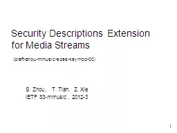 Security Descriptions Extension for Media Streams