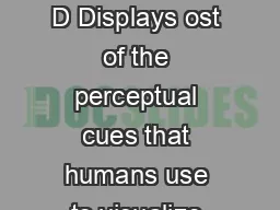 IEEE August   COVER FEATURE b t I C S Autostereoscopic D Displays ost of the perceptual