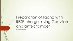 Preparation of ligand with RESP charges using Gaussian and
