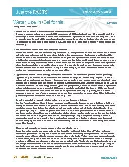 WATER USE IN CALIFORNIAJeffrey MountEmma FreemanJay LundWater in Calif