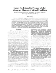 Managing Clusters of Virtual MachinesMarvin McNett, Diwaker Gupta, Ami