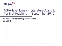 AS/A-level English Literature A and B