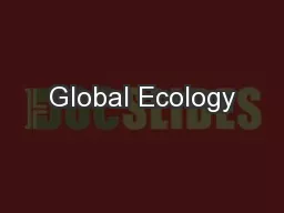 Global Ecology