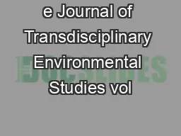 e Journal of Transdisciplinary Environmental Studies vol