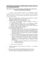 EMPLYMENT EXCHANGES (COMPULSORY NOTIFICATION OF