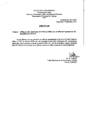No.325/1/2014-AVD-III(Part-I) Government of India & Pensions CIRCULAR
