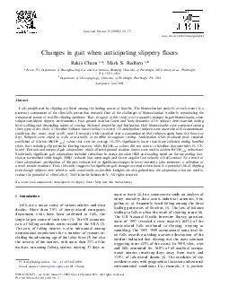 Gait and Posture    Changes in gait when anticipating slippery oors Rakie  Cham a  Mark