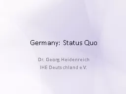 Germany: Status Quo