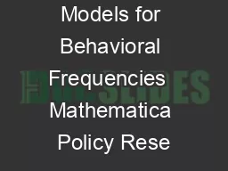 Measurement Models for Behavioral Frequencies  Mathematica Policy Rese