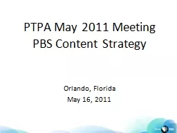 PTPA May 2011 Meeting