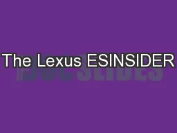 The Lexus ESINSIDER