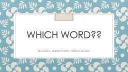 Which Word??