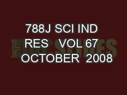 788J SCI IND RES   VOL 67   OCTOBER  2008