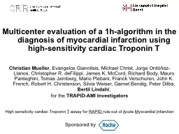 Multicenter evaluation of a 1h-algorithm in the diagnosis o