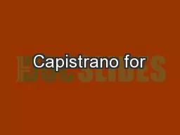 Capistrano for
