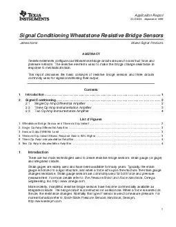 Application Report SLOA  September  Signal Conditioning Wheatstone Resistive Bridge Sensors