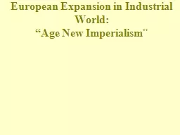 European Expansion in Industrial World: