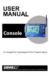 Vantage Pro2Console ManualFor Vantage Pro2    & Vantage Pro2 Plus    W