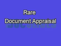 Rare Document Appraisal