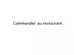 Commander au restaurant